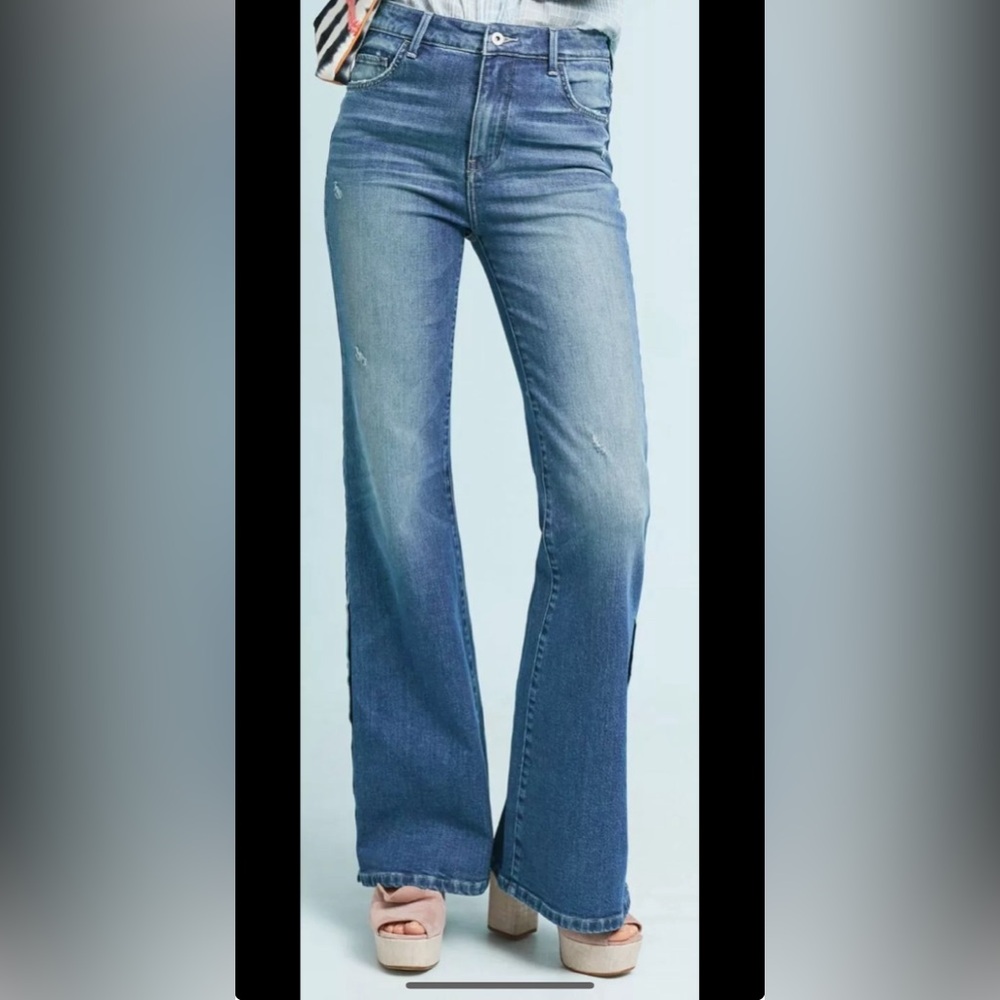 Pilcro Button Hem High-Rise Bootcut Jeans Pants Size 25/0